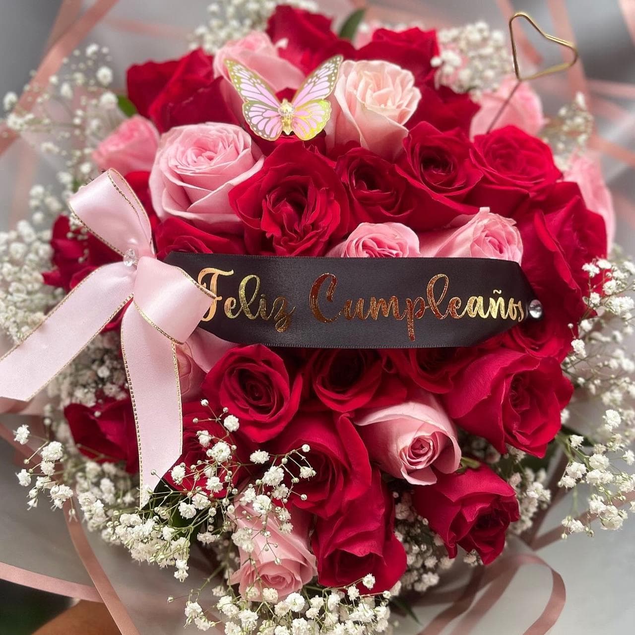 Ramo Bouquet coreano feliz cumpleaños